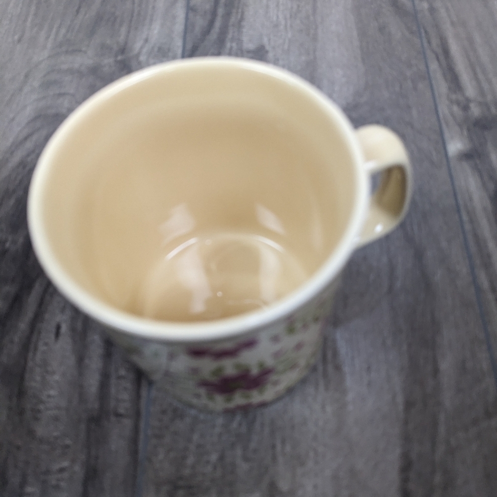 Kiln Craft England Kitchsy Coffee Tea Mug Pink Butter Yellow Floral Vintage 1970 - Picture 5 of 9